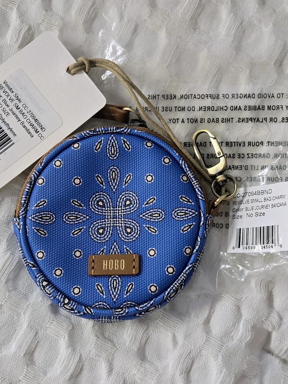 HOBO Blue Bandana Revolve Small Bag Charm